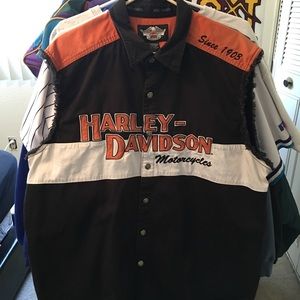 Vintage Harley Davidson Denim Vest